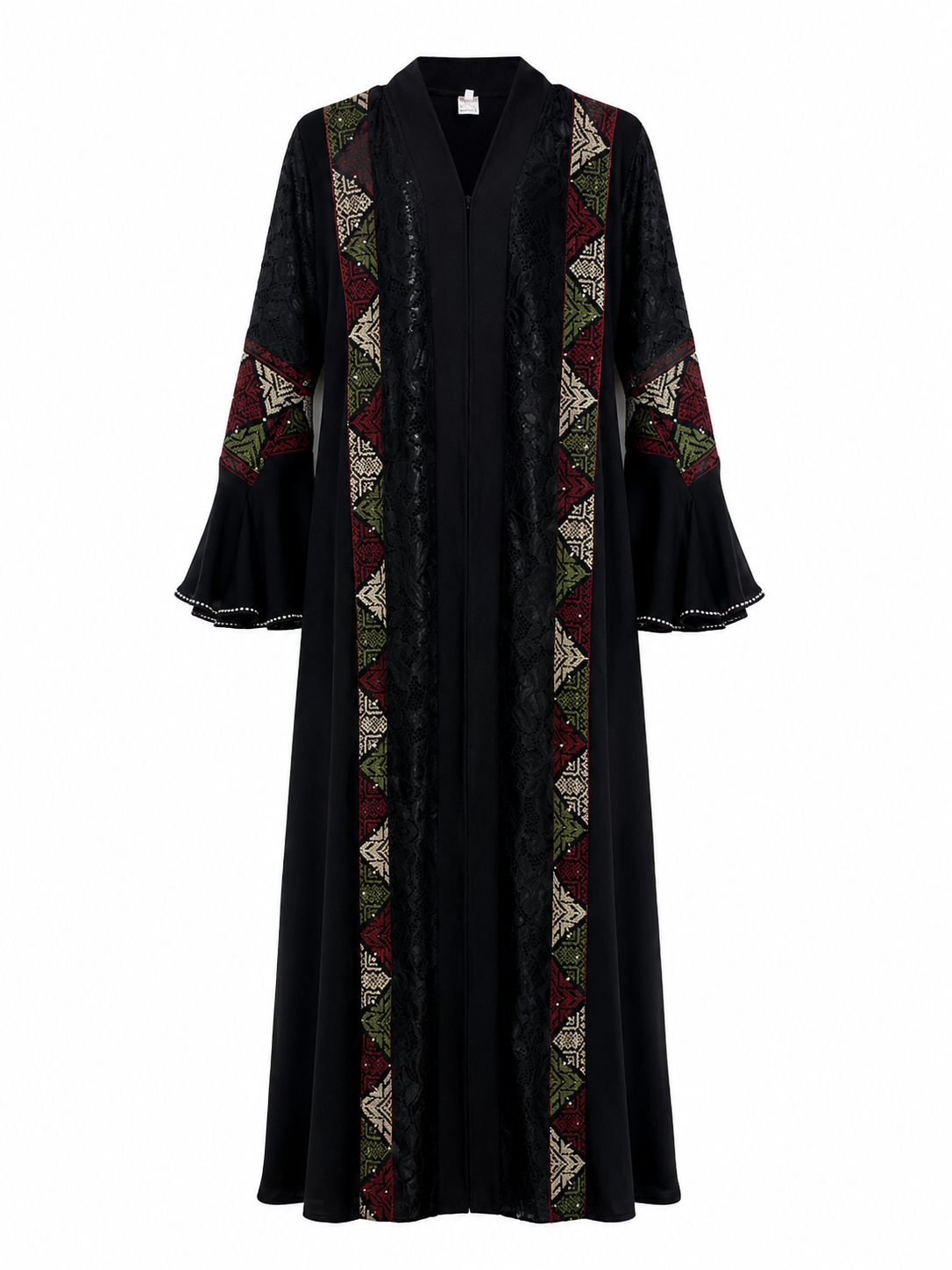 Olive & Garnet Heritage Abaya