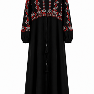 Ruby Vine Embroidered Abaya